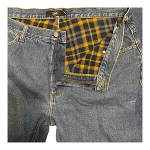 Berkley Jensen Flannel Lined Carpenter Jeans Cargo Pants Tool Pockets Mens 40x29